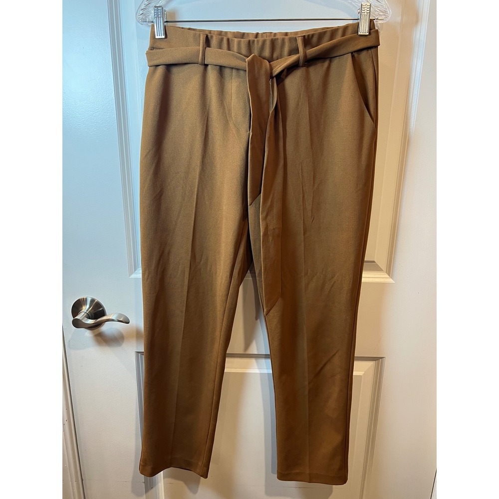 Jules & Leopold Womens Tapered Pants Belted Cognac Brown Size S/P